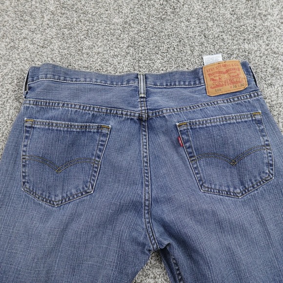 Levis Jeans Mens 36X30 Dark Blue Denim Pants 569 Loose Straight Baggy Skate Fade - Picture 13 of 16